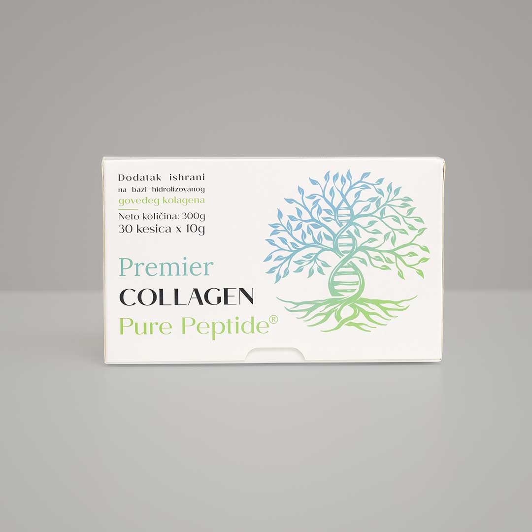 Premier hidrolizovani goveđi kolagen – kutija sa 30 kesica, 10.000 mg kolagena po porciji.
