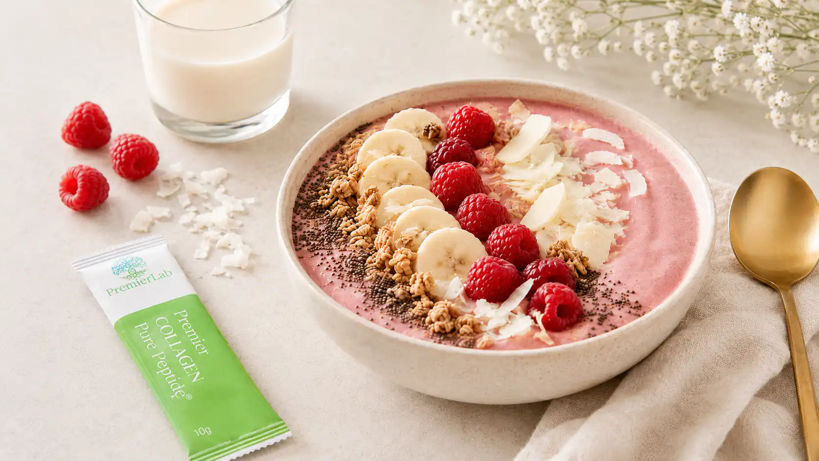 Smoothie bowl sa kolagenom i malinama